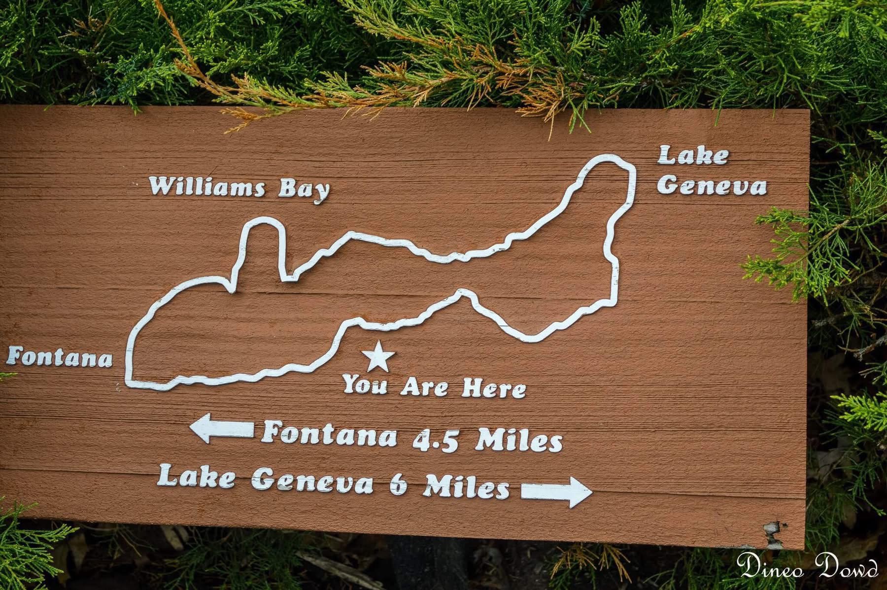 Lake Geneva Path Sign from the residence